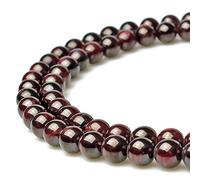 JarTc Natural Round Red Garnet Stone Beads for DIY Jewellery Making Bracelet Necklace Strand 15" (4mm)