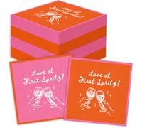 JarThenaAMCS 100 Pcs Love at First Spritz Cocktail Napkin Just A Spritz Older Disposable Paper Napkin Pink Orange Drink Beverage Napkins for Summer Bachelorette Bride Shower Wedding Party Supplies