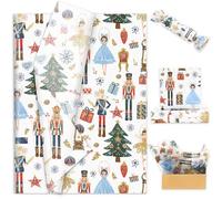 JarThenaAMCS 100 Sheets Christmas Tissue Paper Nutcracker Gift Wrapping Paper for DIY Arts Crafts Xmas Holiday Birthday Party, 14 x 20 Inch