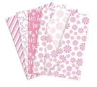 JarThenaAMCS 100 Sheets Christmas Tissue Paper Pink White Art Tissue Candy Cane Stripe Wrapping Paper for Xmas Winter DIY Crafts Gift Packing, 14 x 20 Inch