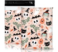 JarThenaAMCS 100Pcs Halloween Poly Mailers 10 x 13 Inch Spooky Ghost Pumpkin Packaging Bags Self Seal Mailing Envelope Bags for Small Business Clothing Gift