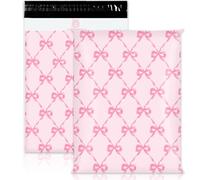JarThenaAMCS 100Pcs Pink Bow Poly Mailers 10 x 13 Inch Packaging Bags Self Seal Mailing Envelope Bags for Small Business Packing Moving Supplies