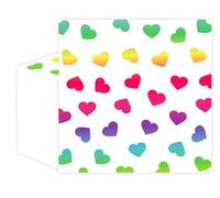 JarThenaAMCS 100Pcs Valentine's Day Cocktail Napkin Disposable Paper Napkin 3Ply Colorful Foil Rainbow Heart Beverage Napkin for Valentine's Day Wedding Party Decor