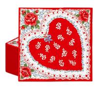 JarThenaAMCS 100pcs Vintage Valentine's Day Paper Napkins - Red, 13 x 13 Inches, Multi-Ply - Disposable Napkins for Party Supplies & Table Decor