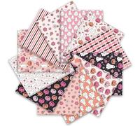 JarThenaAMCS 12 Pcs Ghost Floral Cotton Fabric Bundles 18 x 22 Inch Pumpkin Flower Fat Quarters Pink Black Holiday Sewing Fabrics for Halloween DIY Craft Party Decor