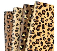 JarThenaAMCS 12 Sheets Leopard Print Wrapping Paper -Not Roll- Brown Cheetah Print Gift Wrap Paper Folded Flat for Safari Animal Birthday Baby Shower Party DIY Crafts, 19.7 x 27.6 Inch