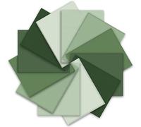 JarThenaAMCS 12Pcs Cotton Fabric Bundles Sage Green 10 x 10 Inch Gradient Green Fabric Squares Colorful Sewing Fabrics for St. Patrick's Day DIY Craft Party Decor