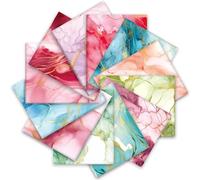 JarThenaAMCS 12Pcs Inks Cotton Fabric Bundles Watercolor Fat Quarter Colorful Patchwork for DIY Decoration Handmade Sewing Crafting Not for Quilting, 18 x 22 Inch