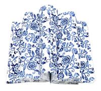 JarThenaAMCS 150Pcs Blue White Floral Wax Paper Chinoiserie Flower Deli Paper Vintage Sandwich Wrap Paper Waterproof Oil-Proof Picnic Liners for Party Kitchen Supplies, 9.8 x 8.3 Inch