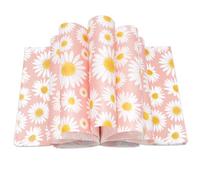 JarThenaAMCS 150Pcs Daisy Pink Wax Paper Spring Flower Deli Paper Pastel Floral Sandwich Wrap Paper Tissue Waterproof Oil-Proof Picnic Liners for Party Kitchen Supplies, 9.8 x 8.3 Inch