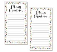 JarThenaAMCS 2Pcs Christmas Magnetic Notepads Colorful Xmas Light Bulb List to-Do Paper Pad Grocery Shopping List Memo Pad for Winter Home Kitchen Fridge Decor