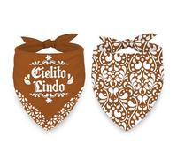 JarThenaAMCS 2Pcs Cielito Lindo Dog Bandana Triangle Pet Scarfs Washable Adjustable Pets Neckerchief Dog Bibs for Small Medium Dogs Holiday Pet Costume Accessories