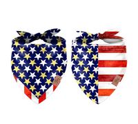 JarThenaAMCS 2Pcs Patriotic Dog Bandana Reversible 4th of July American Flag Triangle Pet Scarf Adjustable Pet Neckerchief for Independence Day Costume Accessories