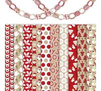 JarThenaAMCS 300Pcs Christmas Paper Chains Double-Sided Red White Kraft Decorative Paper Links for Winter Xmas Party Favors DIY Crafts Supplies