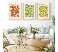 JarThenaAMCS 3Pcs Fruit Market Wall Art Prints Abstract Colorful Fruit Art Poster Modern Aesthetic Room Decor for Dining Room Kitchen Home Wall (UNFRAMED 11 x 14 Inch)