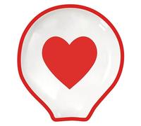 JarThenaAMCS 4.7inch Valentine's Day Spoon Rest Red White Love Heart Small Coffee Spoon Holder for Valentine Party Bar Coffee Station Romantic Accessories