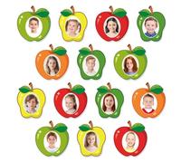 JarThenaAMCS 45Pcs Back to School Apple Cutouts Colorful Apple Shape Paper Cut-Outs Classroom Bulletin Board Decor with 100Pcs Glue Points for DIY Craft Wall Photo Home Party