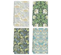 JarThenaAMCS 4Pcs William Morris Kitchen Towel Retro Floral Greenery Dish Towels 18 x 28 Inch Hand Drying Tea Towel for Cooking Baking Cleaning