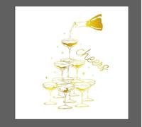 JarThenaAMCS 50 Pcs Champagne Tower Cocktail Napkin Disposable Paper Napkin Gold Foil Drink Beverage Napkins for Home Party Table Supplies Decor