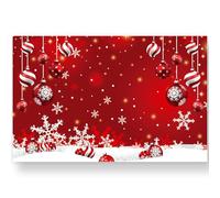 JarThenaAMCS 50 Pcs Christmas Paper Placemats Red Xmas Ball Snowflake Disposable Place Mat Decorative Paper Table Mats for Winter Party Table Setting, 11 x 17 Inch
