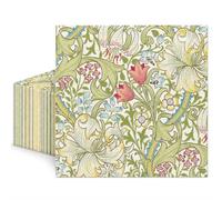 JarThenaAMCS 50 Pcs Vintage Floral Cocktail Napkins Disposable Napkins Greenery Flower Botanical Paper Beverage Napkin for Wedding Bridal Shower Party Table Supplies