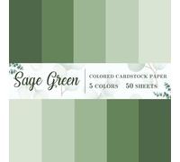 JarThenaAMCS 50 Sheet 8.5 x 11 Inch Sage Green Thick Paper Card Stock 5 Gradient Color Paper Cards Colored Scrapbook Paper for Prints DIY Arts Crafts Making School Office Home Supplies, 65lb