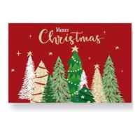 JarThenaAMCS 50 Sheets Merry Christmas Paper Placemats Gold Foil Xmas Pine Tree Red Disposable Table Place Mats for Holiday New Tear Party Decor Supplies, 11 x 17 Inch