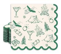 JarThenaAMCS 50Pcs Camping Paper Napkins Camp Bachelorette Luncheon Dinner Napkin for Wedding Bridal Shower Birthday Party Supplies Table Decor