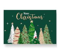 JarThenaAMCS 50Pcs Christmas Paper Placemats Gold Green Xmas Tree Dinner Mats Disposable Winter Table Mats for Holiday Party Table Setting