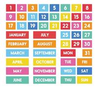 JarThenaAMCS 50Pcs Colorful Magnetic Fridge Calendar Months Days of The Week Number Magnets Date Indicators for Back to School Home Office Classroom Whiteboard Refrigerator Supplies