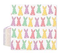 JarThenaAMCS 50Pcs Easter Paper Napkins Disposable Napkin Pastel Bunny Rabbit Luncheon Dinner Napkins for Spring Party Supplies Tableware Decor