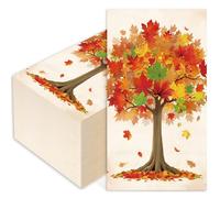 JarThenaAMCS 50Pcs Fall Guest Napkins Maple Leaves Disposable Napkins Watercolor Leaves Hand Paper Napkin for Autumn Thanksgiving Bathroom Table Supplies