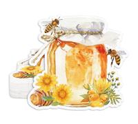 JarThenaAMCS 50Pcs Honey Pot Cocktail Napkins Bee Honey Jar Sunflower Disposable Paper Napkins Summer Beverage Napkin for Birthday Baby Shower Bee Day Supplies