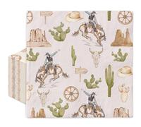 JarThenaAMCS 50Pcs Western Cowboy Paper Napkin Wild West Rodeo Disposable Luncheon Napkins Tropical Dessert Dinner Hand Napkin for Birthday Baby Shower