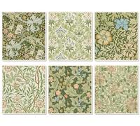 JarThenaAMCS 6 Pcs William Morris Swedish Dishcloths Vintage Greenery Floral Kitchen Towels Botanical Reusable Cotton Absorbent Dish Towels for Home Housewarming Cleaning, 7 x 8 Inch