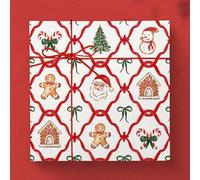 JarThenaAMCS 6 Sheets Christmas Bow Wrapping Paper - Not Roll - Gingerbread Santa Candy Cane Gift Wrap Paper Folded Flat for DIY Crafts Xmas Winter Holiday Party, 27.6 x 39.4 Inch