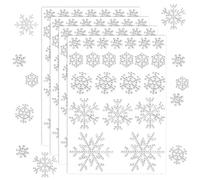JarThenaAMCS 8 Sheet Winter Snowflake Stickers Christmas Snowflake Rhinestone Decals Crystal Shiny Decorative Stickers for Xmas Envelope Card Scrapbook Gift Wrap