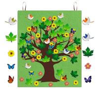 JarThenaAMCS 80Pcs Spring Tree Felt Craft Kit Spring Summer Flower Bird Butterfly Chalkboard Ornament Colorful Bulletin Board Decorations for DIY Crafts School Classroom Home Party Decor