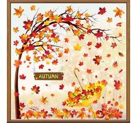 JarThenaAMCS 9 Sheet Fall Thanksgiving Window Clings Maple Leaves Tree Umbrella Window Stickers Double-Side Glass Decals for Autumn Harvest Home Party Shop Display Office Work Decoration