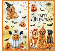 JarThenaAMCS 9 Sheets Halloween Window Clings Dog Ghost Pumpkin Window Stickers Double-Sided Glass Decals for Home Classroom Office Party Decoration