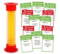 JarThenaAMCS 91 Pcs Christmas 5 Second Game Kit Red Green Funny Christmas Party Games 90 Cards and 5 Seconds Hourglass for Xmas Party Travel Think Fast and Shout Out Answers