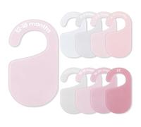 JarThenaAMCS Acrylic Baby Closet Size Dividers Pink Hanging Clothes Dividers Baby Closet Organizers Thicken Baby Wardrobe Organizers for Home Nursery, 6.7 x 3.7 Inch, 8Pcs