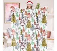 JarThenaAMCS Christmas Fuzzy Blanket Colorful Forest Throw Blanket 50 x 60 Inch Xmas Tree Blanket for Winter Home Chair Sofa Couch Bed