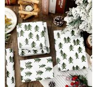 JarThenaAMCS Christmas Wrapping Paper -Mini Roll- 17 Inch x 32.8Ft Green Pine Tree Gift Wrap Xmas Tree Art Paper for Holiday Crafts Gift Packing