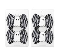 JarThenaAMCS Halloween Hair Ties White Black Stripe Ghosts Elastic Ponytail Holder Spooky Hair Rope for Women Girls Hairs Accessories
