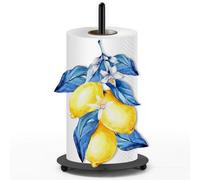 JarThenaAMCS Lemon Paper Towel Holder Yellow Lemon Blue Leaves Kitchen Decor Accessories Large Metal Towel Holder Stand for Summer Home Party Bathroom Countertop