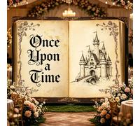 JarThenaAMCS Once Upon a Time Backdrop, Vintage Fairy Tale Book, 7 x 5 Ft