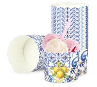 JarThenaAMCS Paper Baking Cups, 100Pcs Yellow & Blue, Sturdy & Reliable, Ideal for Summer, Lemon Party, Baby Shower & Birthday Party Supplies