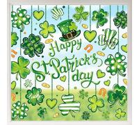 JarThenaAMCS St. Patrick's Day Window Clings Green Shamrock Clover Gold Coin Window Stickers Double-Side Glass Decals for Irish Holiday Home Party, 7.9 x 11.8 Inch, 9 Sheets