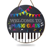 JarThenaAMCS Welcome Sign for Classroom Welcome to Music Class Door Sign Back to School Door Hanger Wreath for First Day of School Bulletin Board Window Wall Decor